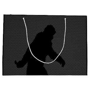 Grand Sac Cadeau Silhouette de Sasquatch sur la copie de fibre de