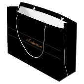 Grand Sac Cadeau Simple Customizable Gold & Black Text Design (Dos Angle)