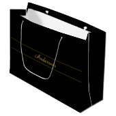 Grand Sac Cadeau Simple Customizable Gold & Black Text Design (Devant Angle)