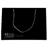 Grand Sac Cadeau Simple Entreprise Moderne Noir (Devant)