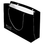 Grand Sac Cadeau Simple Entreprise Moderne Noir (Dos Angle)