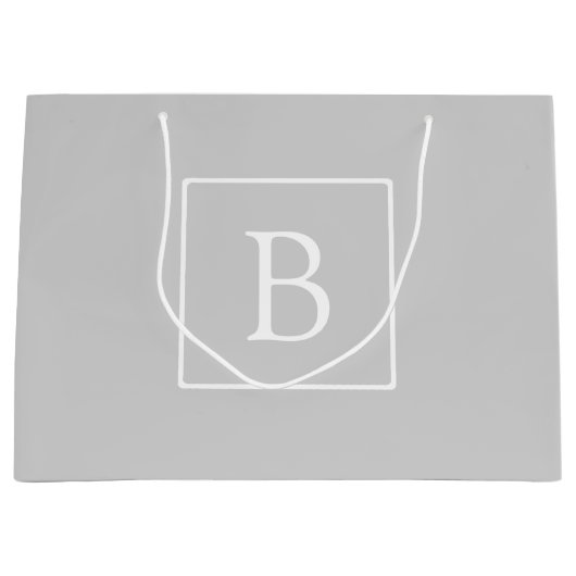 Grand Sac Cadeau Simple Light Grey monogram (Devant)