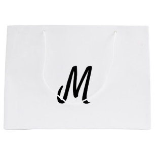Grand Sac Cadeau simple logo monogramme minimal personnalisé