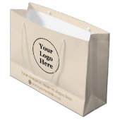 Grand Sac Cadeau Simple minimaliste beige (Devant Angle)