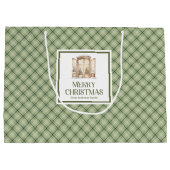 Grand Sac Cadeau Simple Nordic Christmas Gift Bag Minimal Script (Dos)