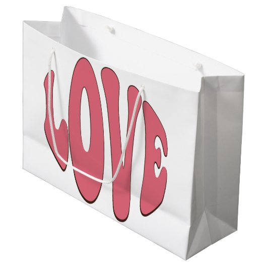 Grand Sac Cadeau Simple, urbain, moderne, design cool Amour (Devant Angle)