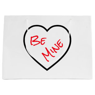 Grand Sac Cadeau Simplicité Soyez mien Coeur Personnalisé Valentine