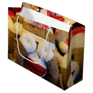 Grand Sac Cadeau Singe semi-transparent de chaussette