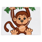 Grand Sac Cadeau Singe traînant juste (Devant)