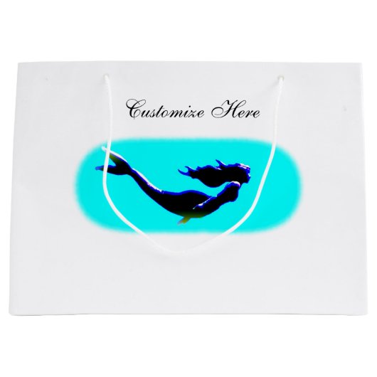 Grand Sac Cadeau sirène customisée (Devant)