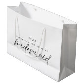 Grand Sac Cadeau Sirène de Merci minimaliste blanche (Devant Angle)