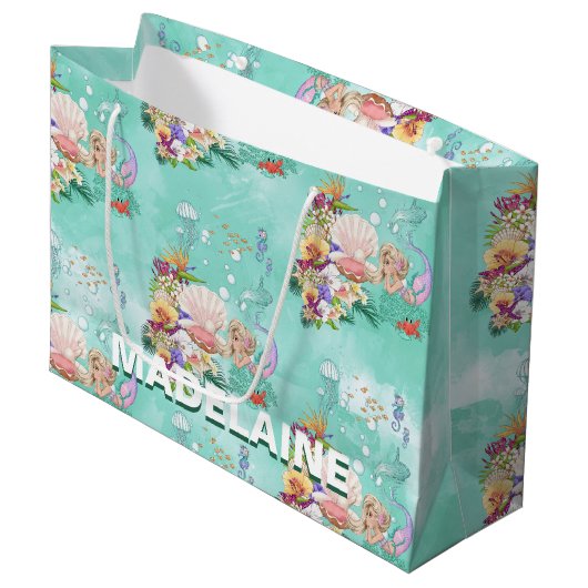 Grand Sac Cadeau Sirène sous l'hippodrome marin (Devant Angle)