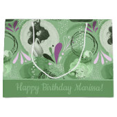 Grand Sac Cadeau Sirènes de Whimsical Vert Motif Abstrait (Devant)