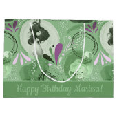 Grand Sac Cadeau Sirènes de Whimsical Vert Motif Abstrait (Dos)