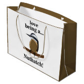 Grand Sac Cadeau Sittelle Oiseau Jardin Ornithologue Ornithophile (Dos Angle)