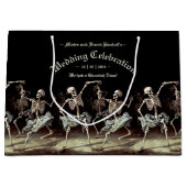Grand Sac Cadeau Skeletons dansants Mariage gothique (Devant)