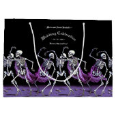 Grand Sac Cadeau Skeletons de danse gothique violet Mariage Éffraya (Dos)