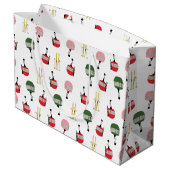 Grand Sac Cadeau Ski d'hiver Gondola retro blanc (Dos Angle)