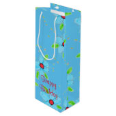 Grand Sac Cadeau Skinny En Blues Pour Vin (Devant Angle)