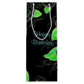 Grand Sac Cadeau Skinny En Noir Et Turquoise (Dos)