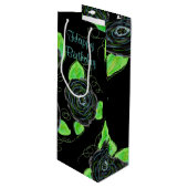 Grand Sac Cadeau Skinny En Noir Et Turquoise (Devant Angle)