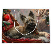 Grand Sac Cadeau Skye Terrier Chien Festif de Noël (Devant)