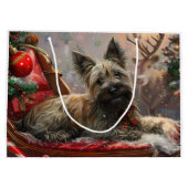 Grand Sac Cadeau Skye Terrier Chien Festif de Noël (Dos)