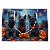 Grand Sac Cadeau Skye Terrier Halloween Éffrayant (Devant)