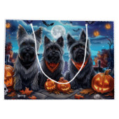 Grand Sac Cadeau Skye Terrier Halloween Épouvantable (Dos)