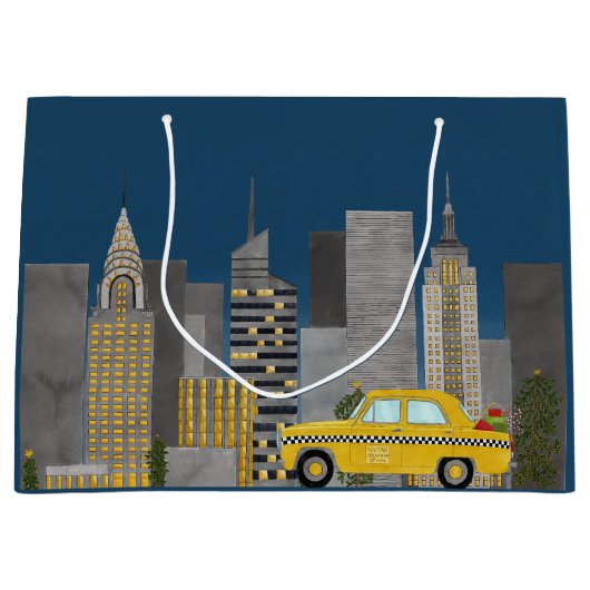 Grand Sac Cadeau Skyline de New York (Devant)