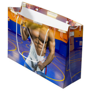 Grand Sac Cadeau SlipperyJoe's Man six pack de lutte singlet gym b