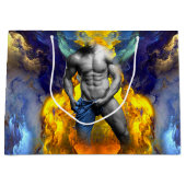 Grand Sac Cadeau SlipperyJoe's Man steamy shirt abs six pack (Devant)