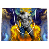 Grand Sac Cadeau SlipperyJoe's Man steamy shirt abs six pack (Dos)