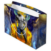 Grand Sac Cadeau SlipperyJoe's Man steamy shirt abs six pack (Dos Angle)