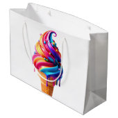 Grand Sac Cadeau SlipperyJoe's vibrante crème glacée cone classique (Dos Angle)