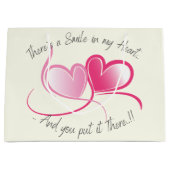 Grand Sac Cadeau Smile in My Heart Valentine's (Devant)