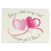 Grand Sac Cadeau Smile in My Heart Valentine's (Dos)