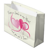Grand Sac Cadeau Smile in My Heart Valentine's (Devant Angle)
