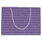 Grand Sac Cadeau Smoky Plum Glitter Style Horizontal Stripes (Dos)