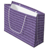 Grand Sac Cadeau Smoky Plum Glitter Style Horizontal Stripes (Devant Angle)