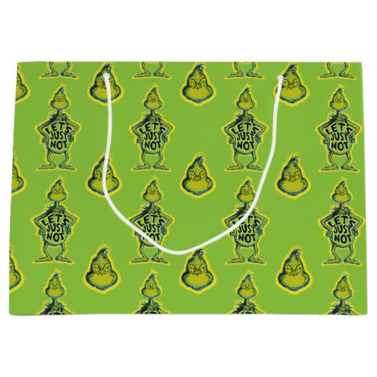 Grand Sac Cadeau Snarky Grinch | Drôle Ne citons pas (Devant)