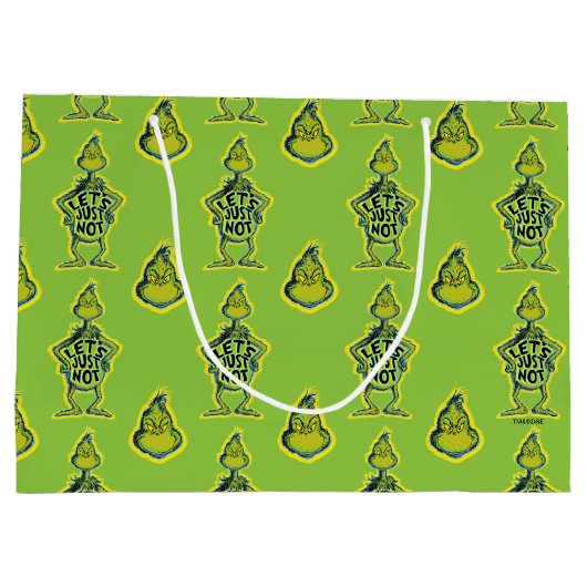 Grand Sac Cadeau Snarky Grinch | Drôle Ne citons pas (Dos)