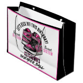 Grand Sac Cadeau Sneaker Ball Pink & Black Glitter Birthday (Devant Angle)