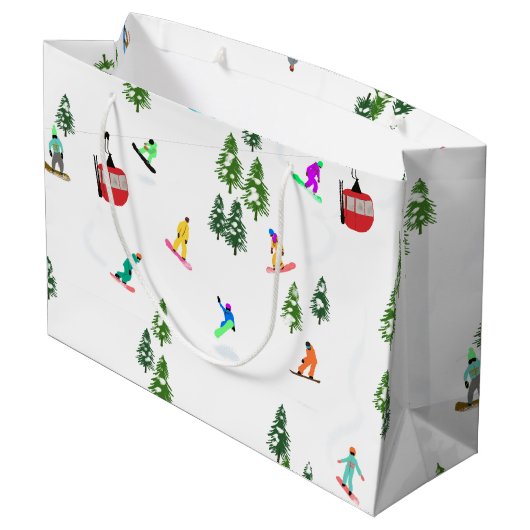 Grand Sac Cadeau Snowboard moderne Snowboard (Dos Angle)