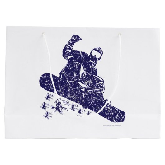 Grand Sac Cadeau Snowboardeur attraper les dérives de neige haute (Dos)