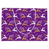 Grand Sac Cadeau Snowflake Gold Blanc rennes Noël violet violet (Dos)