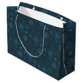 Grand Sac Cadeau Snowflake hiver bleu sans couture motif (Dos Angle)