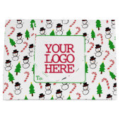 Grand Sac Cadeau Snowman Candy Cane Christmas Tree Employee (Devant)