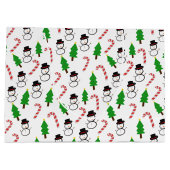 Grand Sac Cadeau Snowman Candy Cane Christmas Tree Employee (Dos)
