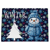 Grand Sac Cadeau Snowman d'hiver (Devant)